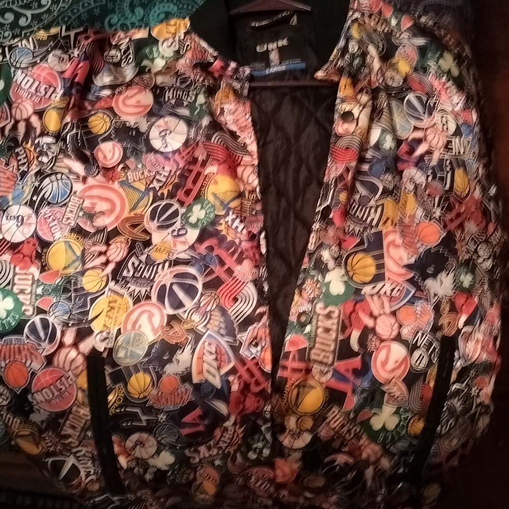 Large NBA bomber jacket with all teams
